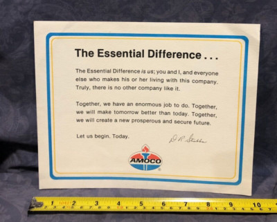 ''The Essential Difference...'' Amoco Flyer