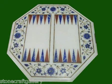 18" Marble Backgammon Table Top Inlay Handicraft​ Work Home Decor 