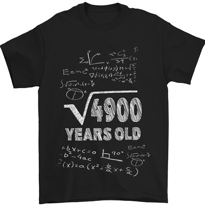 70th Geburtstag 70 Jahre Alt Geek Lustig Mathe Herren Maglietta 100% Baumwolle