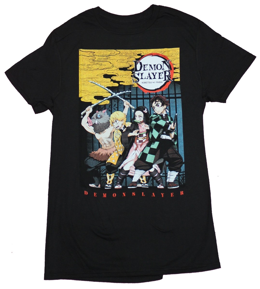 Demon Slayer Adult New T-Shirt - Tanjiro & Nezuko Kamado Kanji