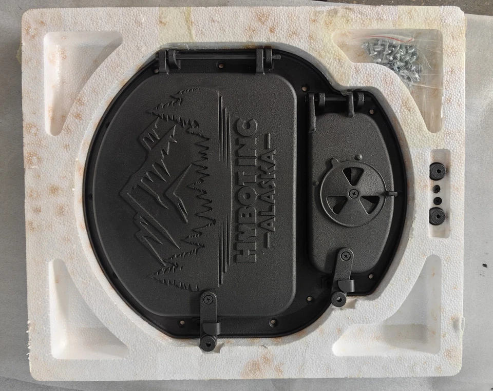 Puerta y marco de estufa de leña de hierro fundido solo 17X15 Foto 4 de 4