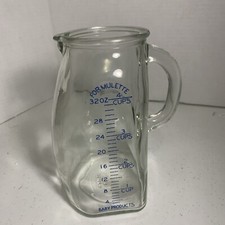 Vintage Formulette Baby Formula 32oz Bottle Glass Measuring Pitcher Jug 7" USA