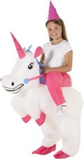 Aufblasbares EInhorn Kostüm Kinder Mädchen Pferd Reiter Faschingkostüm Karneval