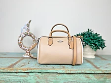 NWT Coach CH283 Rowan Satchel In Colorblock Pebble Leather Sandy Beige Multi$428