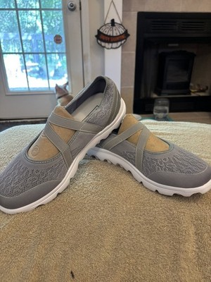 Propet Travelactiv Adjustable Mary Jane Elite Women s Shoes Gray Size 9.5W EUC