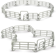 20PCS Corral Fencing Panel Accessories Playset Includes 2 Gates Fences, Plastic