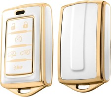 Key Fob Cover,Premium Soft Full Protection Key Fob Case for 2022 2023 2024 White