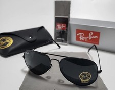 New Ray-Ban Aviator Pilot RB3025 All Black / Large 62mm Sunglasses