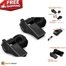 Durable 2-Pack Whistles with Lanyards for Coaches and Referees - 120dB Sound