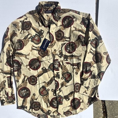 GANT Men's Imperial Poplin Ramblin' Man Graphic Print Button-Up Shirt L