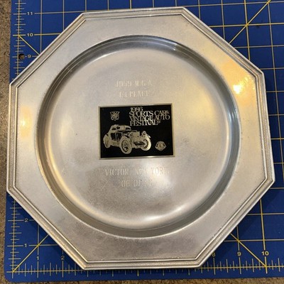 MG CAR CLUB 1986 Show AWARD 10  PEWTER PLATE 1959 MGA MGB MG TD TC TF MGC JAGUAR
