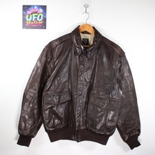 Vintage Leonhard Type A-2 Flight Jacket 44 Brown Leather USAF WWII Style Scovill
