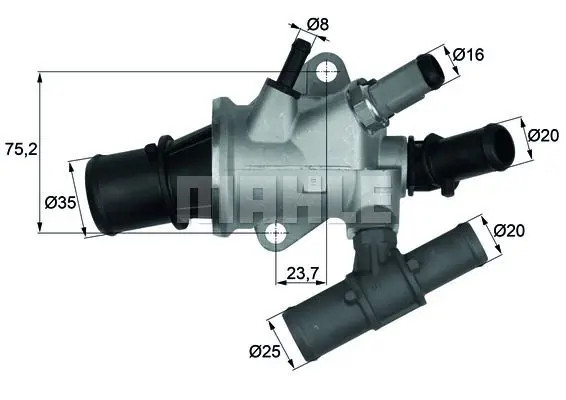 Termostato Per Liquido Refrigerante 88 °C MAHLE Per Fiat Doblo - Immagine 2