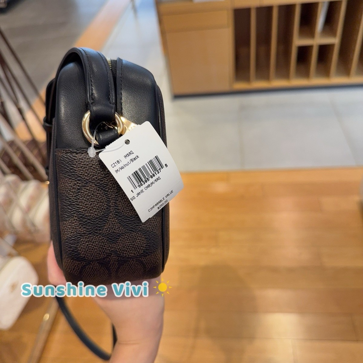 NWT Coach Jamie Signature Coated Canvas Leather Camera Bag CZ186