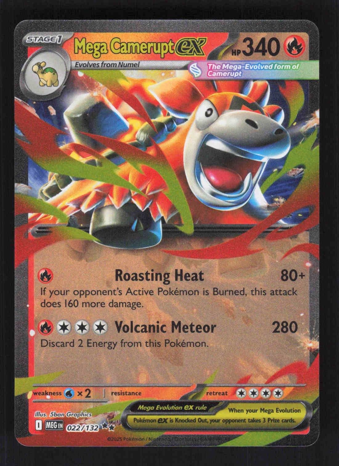 Mega Camerupt ex - Double Rare ME01: Mega Evolution 022/132 NM