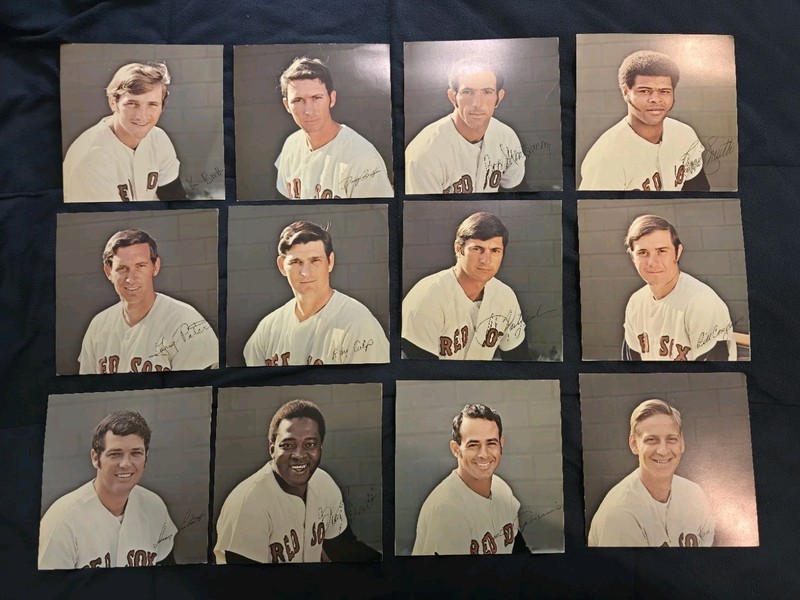 Boston Red Sox 8.5x8.5 Baseball Photo Cards Lot Of 12 3705