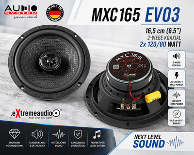 Audio System MXC 165 EVO3 2-Way Coaxial Speakers 16.5 cm (6.5'') - 1 Pair