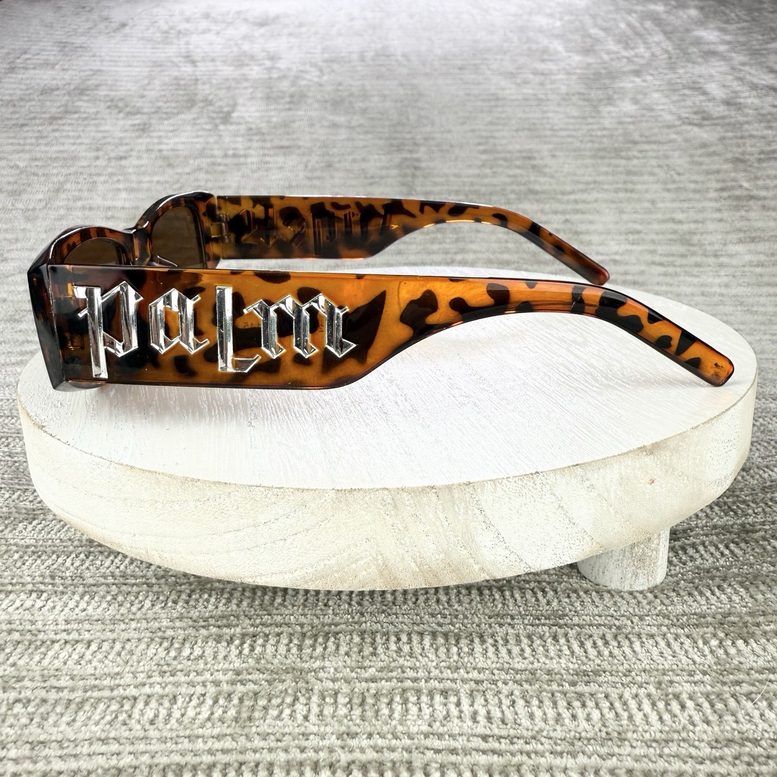 Palm Angels Rectangular Sunglasses Frame Brown To… - image 4