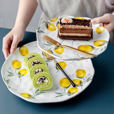 Ceramic Dinner Plate Salad Platter Steak Food Plate Dessert Cake Sushi Tray ﻿