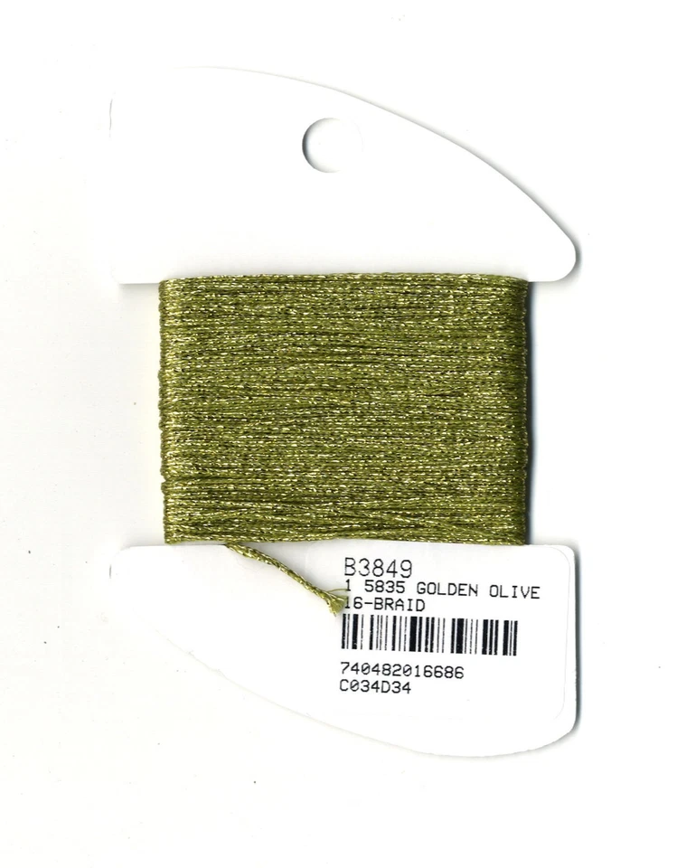 Kreinik Metallic Thread - 11 Yards of #5835 Golden Olive M #16 Braid - #B3849 - Image 2 of 3