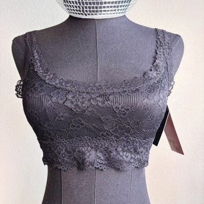 NWT H&M Black Lace Bralette, Size M, sheer wireless unpadded bandeau