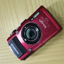 Olympus STYLUS Tough TG-4 Waterproof Digital Camera Red Body GPS WiFi TESTED 