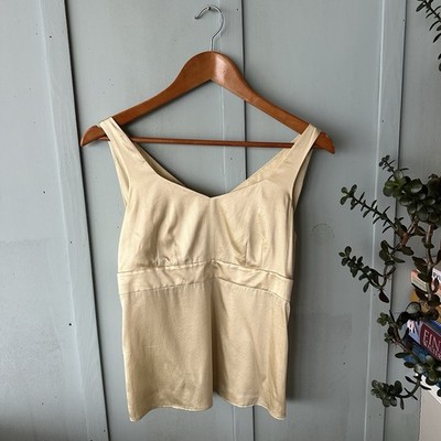 TALBOTS IVORY STRETCH SILK CAMISOLE TANK  TOP SIZE 2