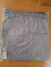 Chef Pant Trousers Blue Checks Size Med Elasticated WaIst 28-30 Loose Fit New