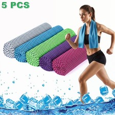5PCS Cooling Towel For Neck and Face Cool Ice Sport Workout Yoga Sweat Towels