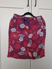 Ladies M S 100 Linen Skirt - Size 8 - Floral Print - Pockets - Very Pretty