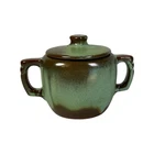 Vintage Frankoma  Pottery, #5B Sugar w/Lid, Plainsman, Prairie Green Glaze