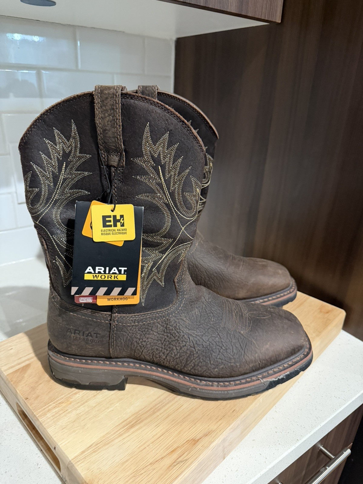 Ariat Workhog H2O Waterproof Square Toe Work Boot 10017436 Size 10.5 EE