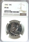 1962 50c Franklin Proof Silver Half Dollar Fifty Cents NGC PF66