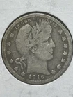 1916-D Barber Quarter 90% Silver U.S. Coin Denver Mint Vintage #2