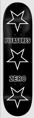 Zero Skateboards x Pleasures Stars Black White 8,25'' mit gratis Maske