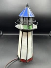 Vintage Home Trends Tiffany Style Stain Glass Lighthouse Lamp/Nightlight 10" T