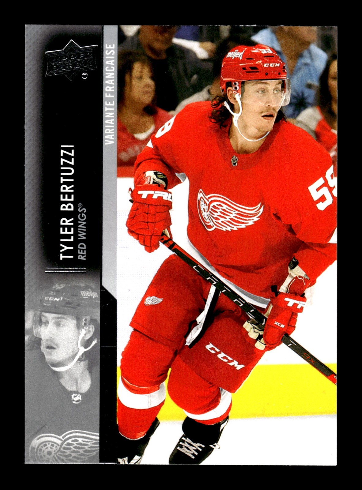 6-02-04 PWE . 2021-22 upper deck series 2 FRENCH SP #313 Tyler Bertuzzi