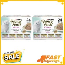 48 Pack Purina Fancy Feast Kitten Food, Classic Pate Collection with Milk, 3 oz