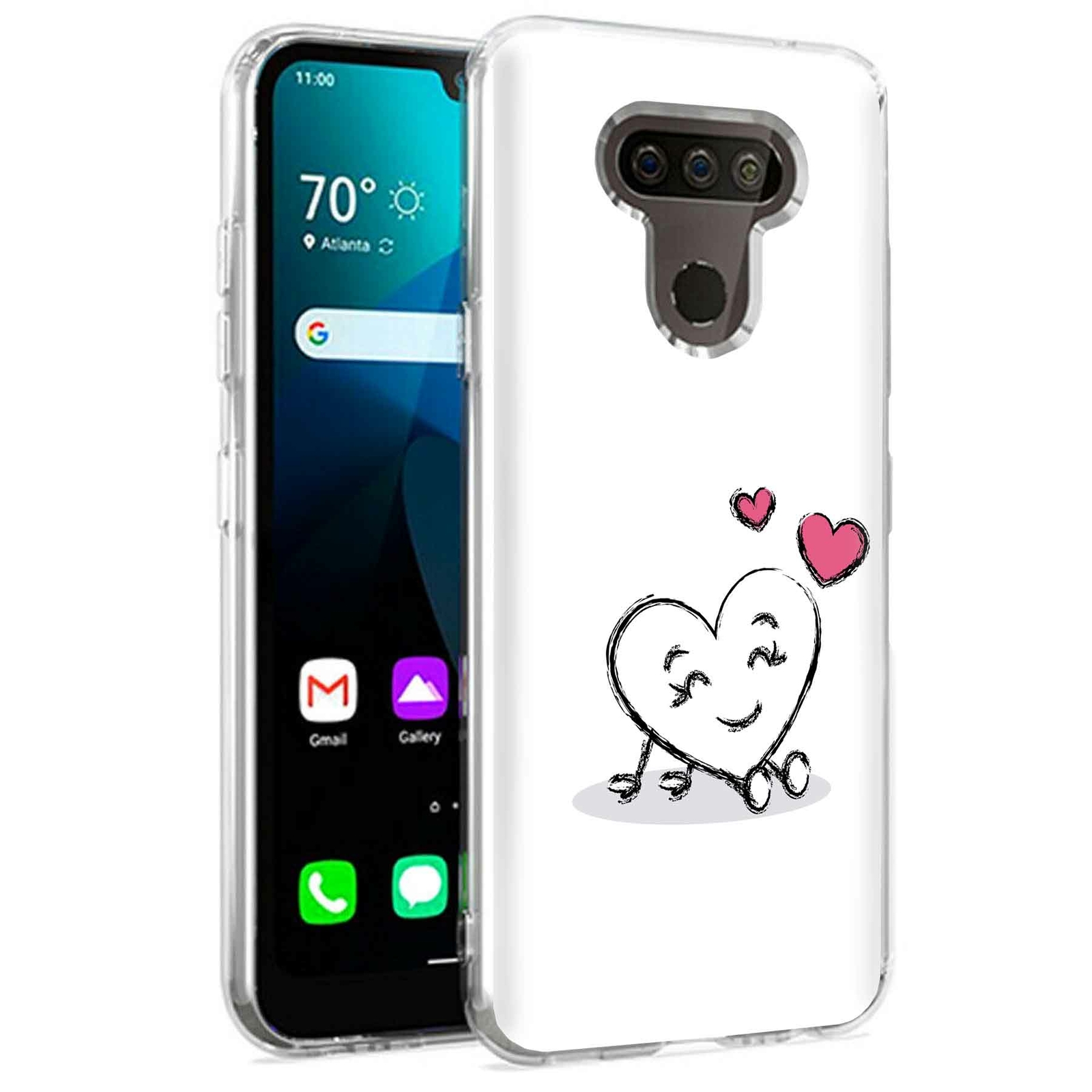 Phone Case for LG Harmony 4,Premier Pro Plus,K41, Heart 1 Print