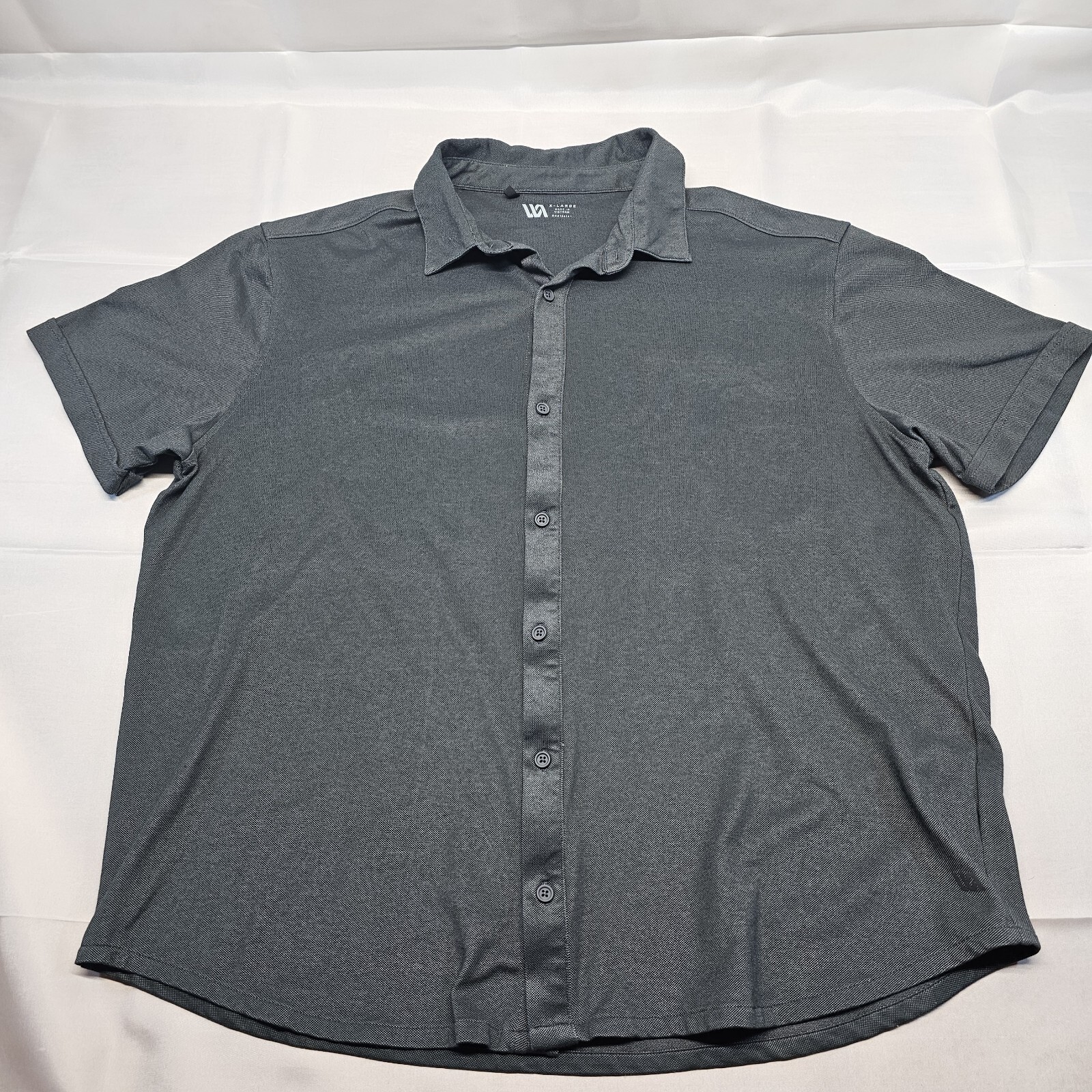 VRST Mens Button down shirt short sleeve casual