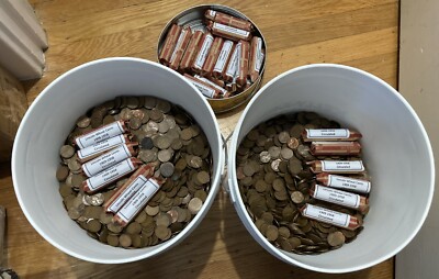 3 Rolls of Wheat Cents VG to XF 1909 - 1958 Nicely Circulated
