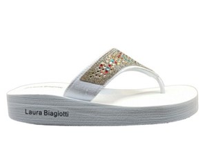 Sandalias Zapatos Mujer Laura Biagiotti 7701 Chanclas Mar Ducha Piscina  Blancas | eBay