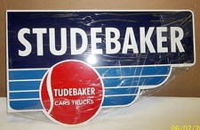 Studebaker Flange Sign, 2 Sides, Heavy Steel, Great Color and Shine