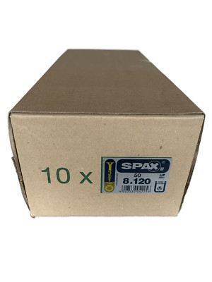 Spax Schrauben 8x120 Senkkopf TX40 Teilgewinde gelb verzinkt Umkarton 500 Stück