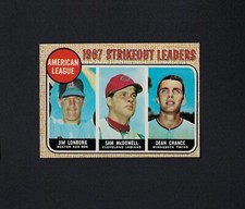 1968 OPC O-Pee-Chee #12 AL Strikeout Ldrs JIM LONBORG McDOWELL DEAN CHANCE NM-MT