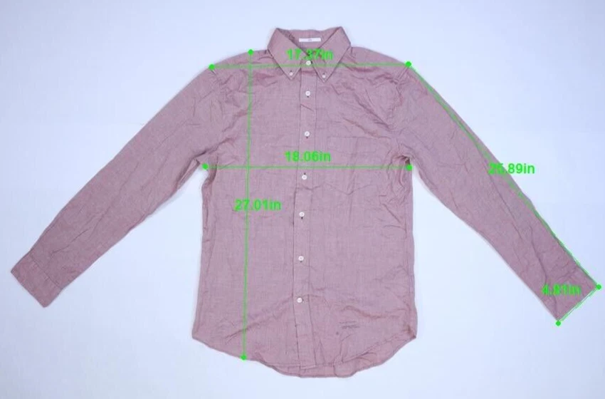 Camisa de vestir de botones rojos de algodón preencogido de ajuste delgado Gant Rugger para hombres M Foto 2 de 4