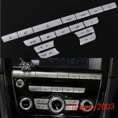 Silver Alloy 10-19 For Jaguar XJL AC Button Sticker Console Infotainment System