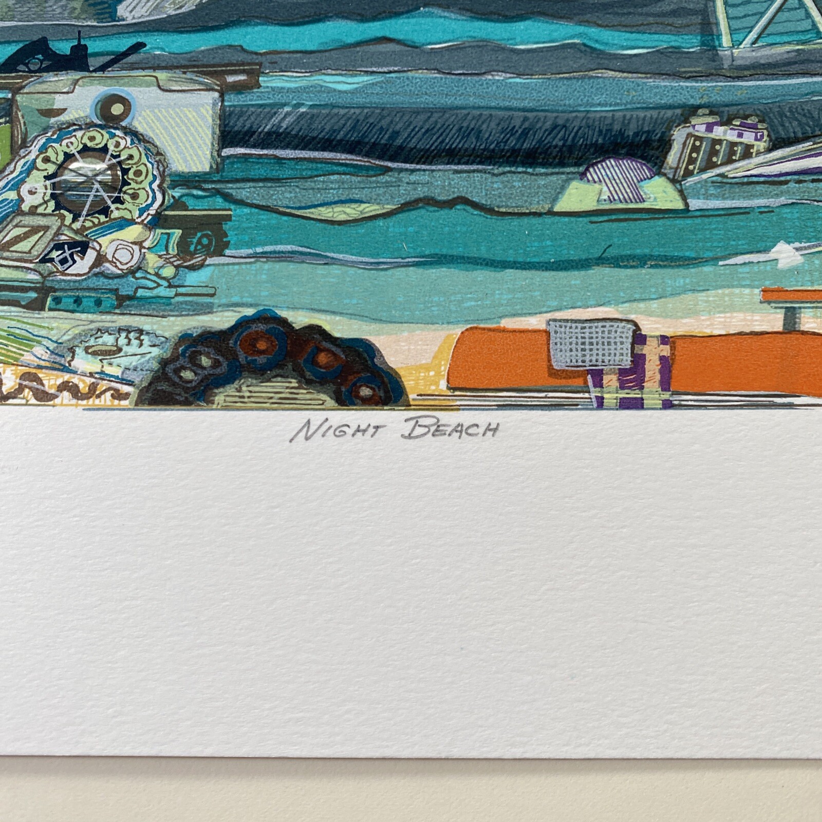 Thomas Seawell "Night Beach" Print Club of Albany 2004 31 Color Serigraph