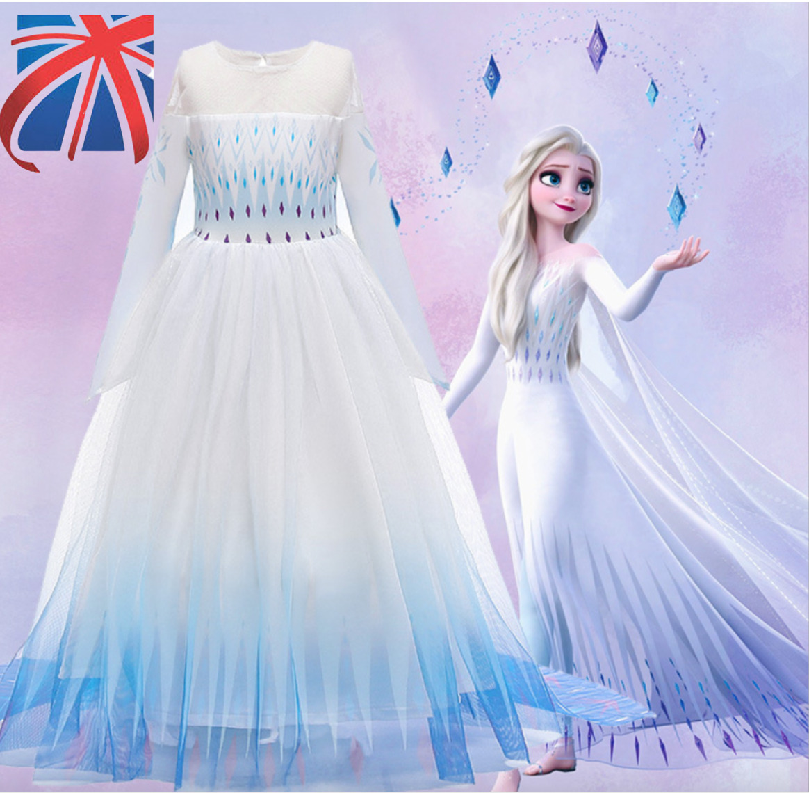 Elsa Frozen 2 Dresselsa Blue Frozen Costumebirthday Girl 