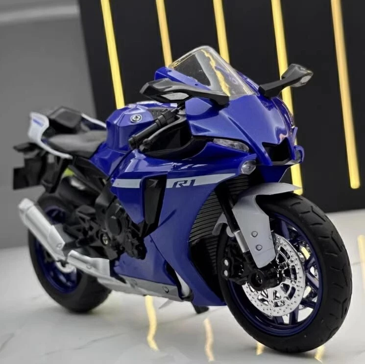 YAMAHA R1 aleación moto modelo 1:12 morado talla 18*6,5*10,5cm Foto 4 de 4